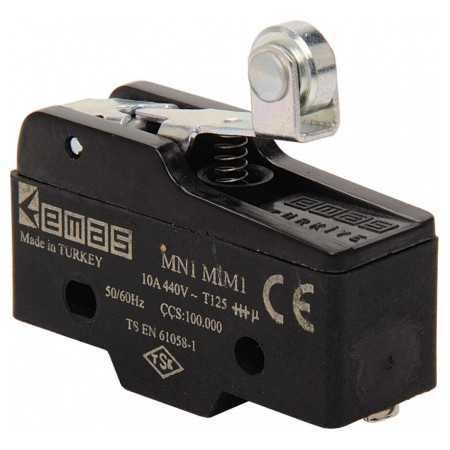 Міні-вимикач з металевим роликом на короткому важелі MN1, EMAS (MN1MIM1) фото