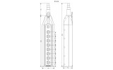 Корпус пульта керування підвісного 9-кнопкового, EMAS зображення 2 (габаритні розміри)