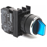 Переключатель на 2 положения с фиксацией (1НО) синий пластик IP50 (серия B), EMAS мини-фото