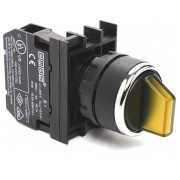 Переключатель на 2 положения с фиксацией (1НО) желтый пластик IP50 (серия B), EMAS мини-фото
