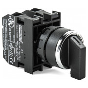 Перемикач на 3 положення без фіксації (2НВ) чорний пластик IP50 (серія B), EMAS міні-фото