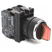 Перемикач на 3 положення без фіксації (2НВ) червоний пластик IP50 (серія B), EMAS міні-фото