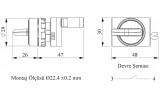 Переключатель на 2 положения с фиксацией (1НО) металл IP65 (серия CM), EMAS изображение 2 (габаритные размеры)