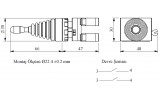 Джойстик 2-позиційний з фіксацією (2НВ) метал IP65 (серія CM), EMAS зображення 2 (габаритні розміри)