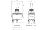 Тумблер MA121 ON-OFF (1НВ) з ковпачком, EMAS зображення 3 (габаритні розміри)