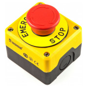 Пост с аварийной кнопкой "грибок" с табличкой (1НЗ) черно-желтый, EMAS мини-фото