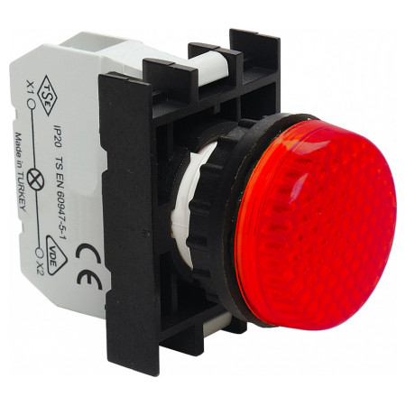 Світлосигнальна арматура із світлодіодом 12-30В AC/DC червона (серія B), EMAS (B060XK) фото