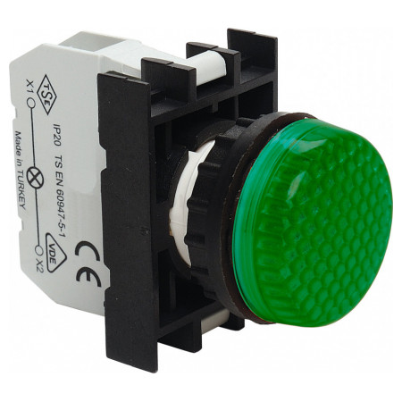 Світлосигнальна арматура із світлодіодом 12-30В AC/DC зелена (серія B), EMAS (B090XY) фото