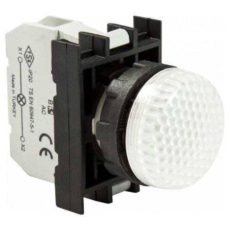 Светосигнальная арматура со светодиодом 100-250В AC белая (серия B), EMAS (B0B0XB) фото