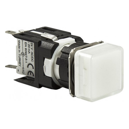 Светосигнальная арматура LED 24V AC/DC квадратная белая, EMAS (D050KXB) фото