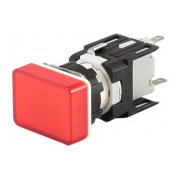 Светосигнальная арматура LED 24V AC/DC прямоугольная красная, EMAS мини-фото