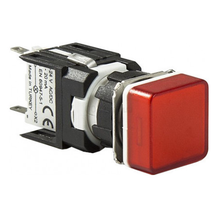 Світлосигнальна арматура LED 24V AC/DC квадратна червона, EMAS (D060KXK) фото