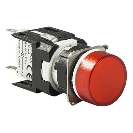 Светосигнальная арматура LED 24V AC/DC круглая красная, EMAS (D060YXK) фото