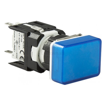 Світлосигнальна арматура LED 24V AC/DC прямокутна синя, EMAS (D070DXM) фото
