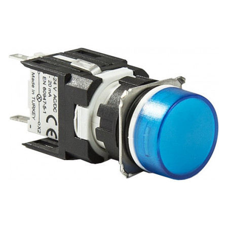Світлосигнальна арматура LED 24V AC/DC кругла синя, EMAS (D070YXM) фото