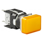 Светосигнальная арматура LED 24V AC/DC прямоугольная желтая, EMAS мини-фото