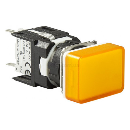 Світлосигнальна арматура LED 24V AC/DC прямокутна жовта, EMAS (D080DXS) фото