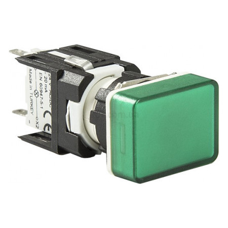Світлосигнальна арматура LED 24V AC/DC прямокутна зелена, EMAS (D090DXY) фото