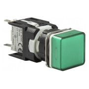 Светосигнальная арматура LED 24V AC/DC квадратная зеленая, EMAS мини-фото