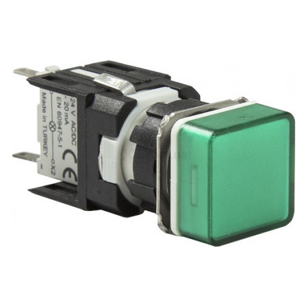 Світлосигнальна арматура LED 24V AC/DC квадратна зелена, EMAS (D090KXY) фото