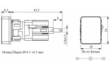 Светосигнальная арматура LED 24V AC/DC прямоугольная белая, EMAS изображение 2 (габаритные размеры)
