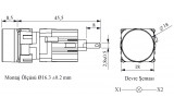 Светосигнальная арматура LED 24V AC/DC круглая белая, EMAS изображение 2 (габаритные размеры)