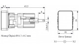 Светосигнальная арматура LED 24V AC/DC прямоугольная красная, EMAS изображение 2 (габаритные размеры)