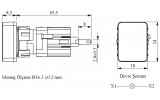 Світлосигнальна арматура LED 24V AC/DC прямокутна синя, EMAS зображення 2 (габаритні розміри)