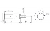 Светосигнальная арматура 10мм неоновая лампа 220В (монтаж без гайки) желтая (серия S), EMAS изображение 2 (габаритные размеры)