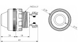 Світлосигнальна арматура 22мм із конічною лінзою та патроном 10мм без лампи червона (серія S), EMAS зображення 2 (габаритні розміри)