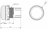 Светосигнальная арматура 22мм с закрытыми зажимами под винт светодиод 220В синяя (серия S), EMAS изображение 2 (габаритные размеры)