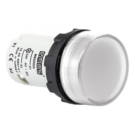 Светосигнальная арматура моноблочная светодиодная 24В белая (плоское стекло), EMAS (MBSD024B) фото