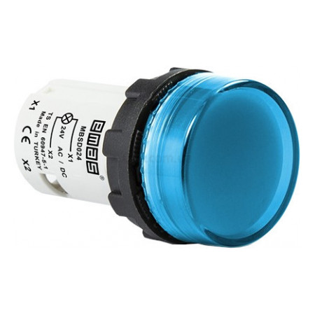 Светосигнальная арматура моноблочная светодиодная 24В синяя (плоское стекло), EMAS (MBSD024M) фото