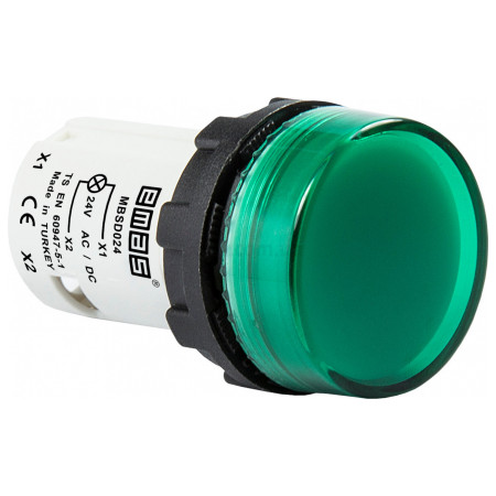 Світлосигнальна арматура моноблочна світлодіодна 24В зелена (плоске скло), EMAS (MBSD024Y) фото