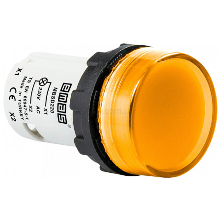 Светосигнальная арматура моноблочная светодиодная 220В желтая (плоское стекло), EMAS (MBSD220S) фото