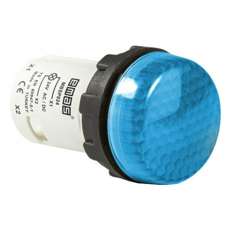 Светосигнальная арматура моноблочная светодиодная 24В синяя (ячеистое стекло), EMAS (MBSP024M) фото
