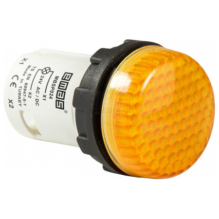 Светосигнальная арматура моноблочная светодиодная 24В желтая (ячеистое стекло), EMAS (MBSP024S) фото