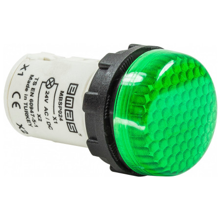 Світлосигнальна арматура моноблочна світлодіодна 24В зелена (комірчасте скло), EMAS (MBSP024Y) фото