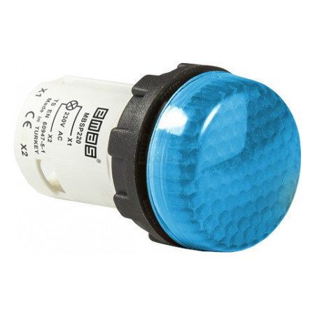 Світлосигнальна арматура моноблочна світлодіодна 220В синя (комірчасте скло), EMAS (MBSP220M) фото