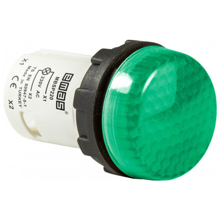 Світлосигнальна арматура моноблочна світлодіодна 220В зелена (комірчасте скло), EMAS (MBSP220Y) фото