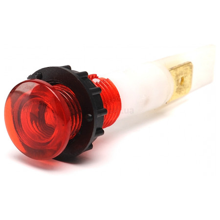 Светосигнальная арматура 10мм с зажимами MS 6.3×0.8мм неоновая лампа 220В красная (серия S), EMAS (S102NK) фото