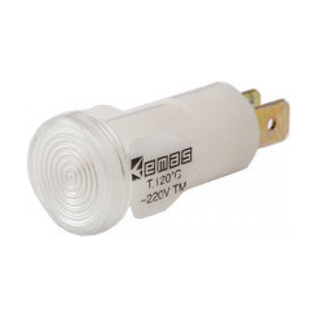 Светосигнальная арматура 14мм с термозащитной линзой лампа 220В белая (серия S), EMAS (S145NB) фото