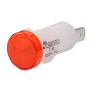 Светосигнальная арматура 14мм с термозащитной линзой лампа 220В красная (серия S), EMAS мини-фото