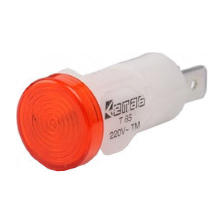 Світлосигнальна арматура 14мм із термозахисною лінзою лампа 220В червона (серія S), EMAS (S145NK) фото