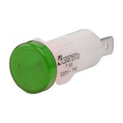 Світлосигнальна арматура 14мм із термозахисною лінзою лампа 220В зелена (серія S), EMAS міні-фото
