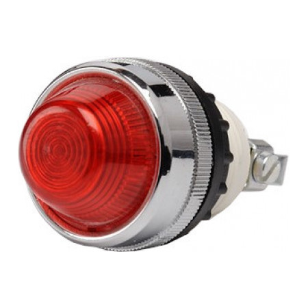 Светосигнальная арматура 22мм с конической линзой лампа 220В красная (серия S), EMAS (S220NK) фото