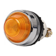 Светосигнальная арматура 22мм с конической линзой лампа 220В желтая (серия S), EMAS мини-фото