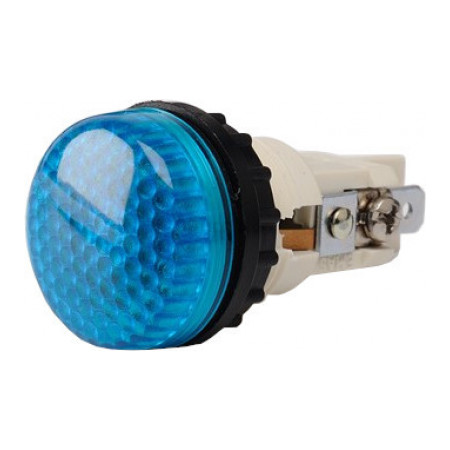 Светосигнальная арматура 22мм с резьбой и зажимами лампа неонова 220В синяя (серия S), EMAS (S224NM) фото