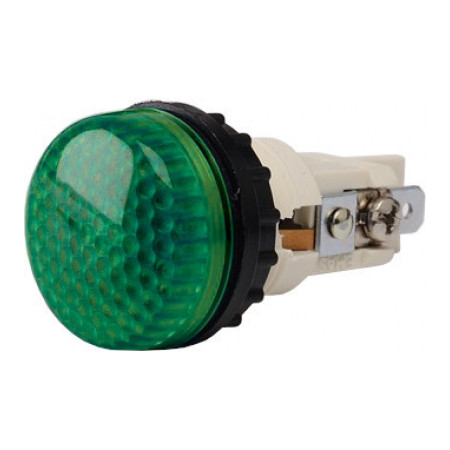 Світлосигнальна арматура 22мм з різьбою та затисками лампа неонова 220В зелена (серія S), EMAS (S224NY) фото