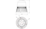 Маяк проблесковый желтый с зуммером ∅120мм 220 AC, EMAS изображение 2 (габаритные размеры)